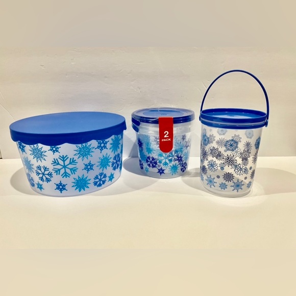 ❄️ Holiday Storage Bundle- Blue Snowflake Design NWT - Picture 7 of 11